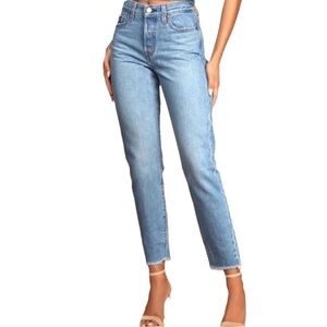 LEVI’S 501 Skinny Jeans – High-Rise, Light Tango Wash, Size 30, Raw Hem, GUC